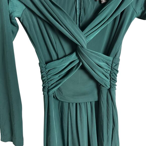 Zac Posen Emerald Green Off Shoulder Cocktail Maxi Formal Gown 10 - Picture 10 of 16